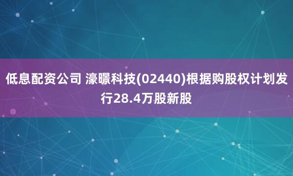 低息配资公司 濠暻科技(02440)根据购股权计划发行28.4万股新股