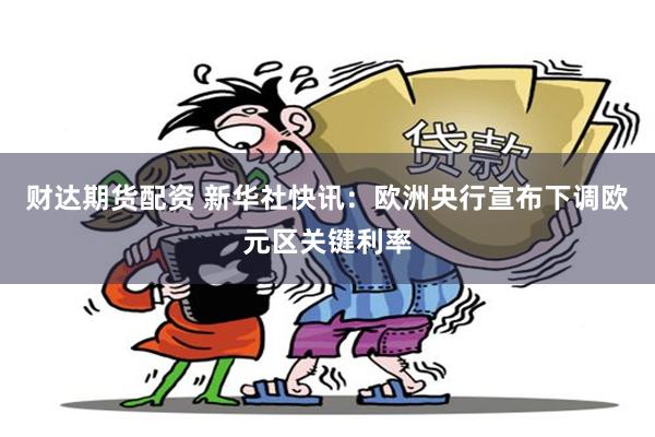 财达期货配资 新华社快讯：欧洲央行宣布下调欧元区关键利率