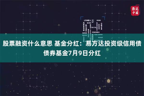 股票融资什么意思 基金分红：易方达投资级信用债债券基金7月9日分红