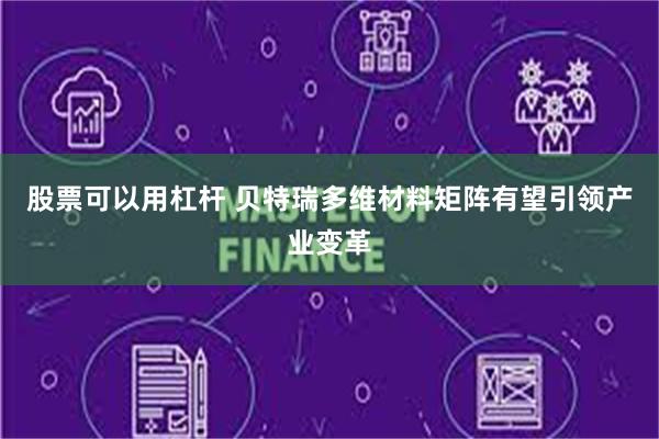 股票可以用杠杆 贝特瑞多维材料矩阵有望引领产业变革